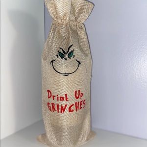 Grinch Wine Bag, Christmas/Holiday Wine Bag